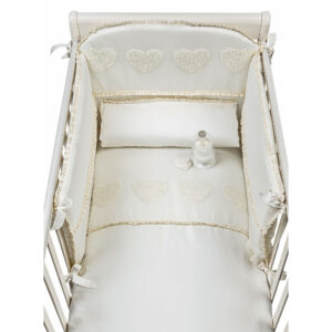 Besticktes Baby Bettwäsche-Set Herzen Flora