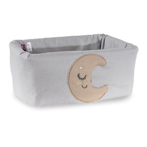 Smile Aufbewahrungskorb mit Mond stickerei