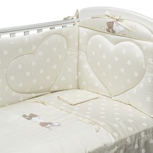 Besticktes Baby Bettwäsche-Set Herzen Amélie