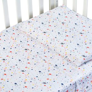 Oberlaken mit Kissenbezug aus Baumwollmusselin für Bett I Coccolosi