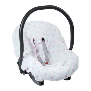 Babysitzbezüge aus Baumwollfrottee mit Herzmuster