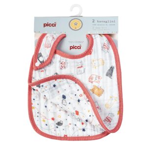 2-teiliges Lätzchen-Set aus Baumwoll-Musselin I Coccolosi