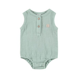 Ärmelloser Body aus GOTS-Bio-Baumwolle-Musselin