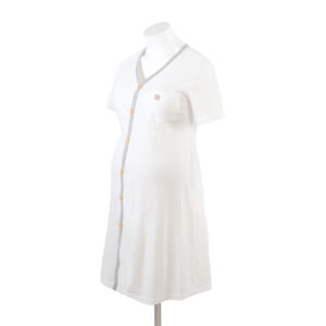 Gestreiftes, kurzärmeliges Still-Nachthemd aus GOTS-Baumwolle Dili Best Natural