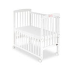 PC81CF01-Kinderbett-Beistellbett-Lella-weiß-mit-rosa-Schleifen-Dekoration