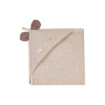 PC084923-Badetuch mit Regenbogenstickerei Schwamm taubengrau