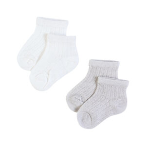 2 Paar weiße und perlgrau Socken