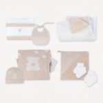 PCSET5023-Komplettes Piuma-Taupe-farbe-Babyausstattung Set