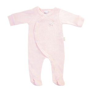 Bestickter Strampler mit Füßen aus Bambus-Chenille