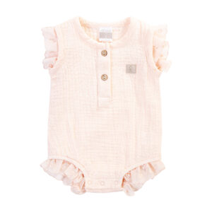 Ärmelloser Body mit Rüschen aus Bio-Baumwolle-Musselin