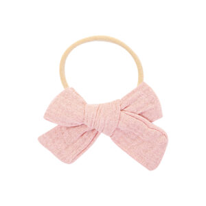 Elastisches Stirnband mit Musselinschleife