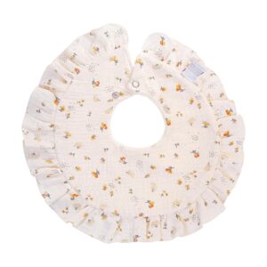 Lätzchen mit Rüschen aus Baumwollmusselin und Bambusschwamm