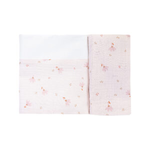 2-teiliges laken-Set aus Musselin und Bio-Baumwolle für Wiege