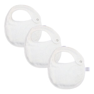 3-teiliges Lätzchen-Set aus einfarbigem Bambusschwamm – Weiß