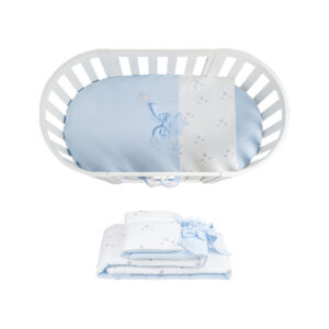 Dream Textilset bestehend aus einer gepolsterten Bettdecke mit Kissen und Bettstoßstange für das ovale Bett Rondò